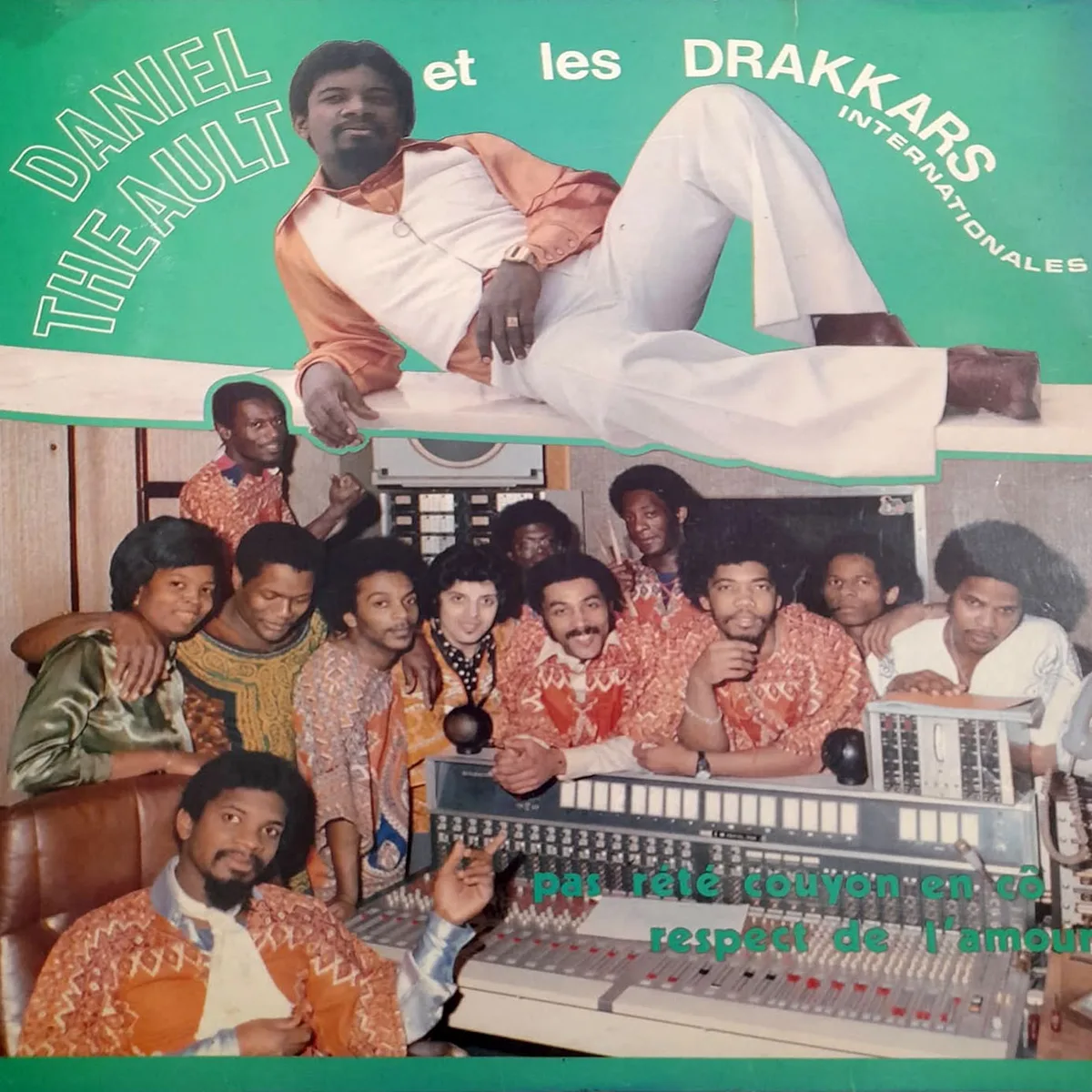 Pochette de l’album « Daniel Theault et les Drakkars Internationales », avec le groupe réuni en studio.